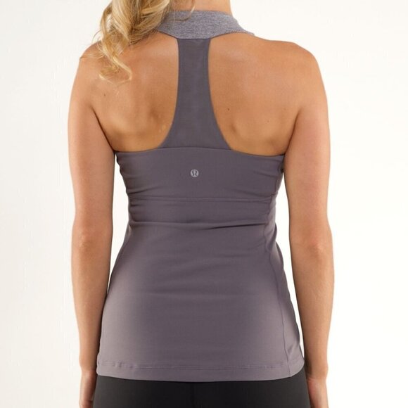 Lululemon Scoop Neck Tank Magnum / Heathered Pigeon Size 10 - Picture 2 of 5